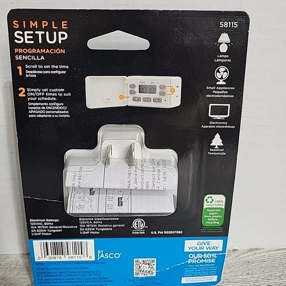 My Smart Touch Simple SetSet Plug In Digital Timer 2 Settings Indoor - Picture 4 of 6